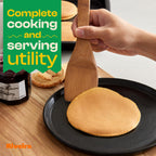 Riveira Premium Brown Bamboo Wooden Spoons for Cooking Set of 9 – Premium Brown Bamboo Wooden Cooking Utensils, Wooden Spatula, Wooden Spoon - Premium Quality Wooden Utensil Set for Non-Toxic Cooking