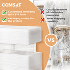 ComSaf 1 Qt Glass Storage Containers with Lids, Glass Jars with Lids, Clear Food Storage Jar, Round Canister Set of 6, Pantry Organizers for Cookie Pasta Flour Rice Tea Coffee Bean