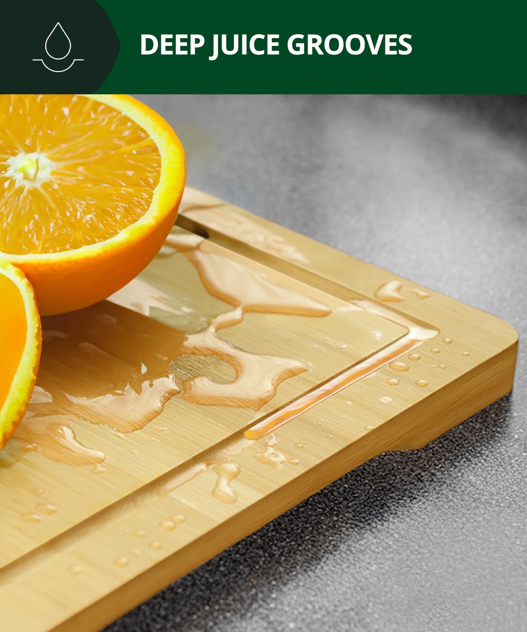 ROYAL CRAFT WOOD Wooden Cutting Boards for Kitchen Meal Prep & Serving - Bamboo Wood Serving Board Set - Charcuterie & Chopping Butcher Block for Meat