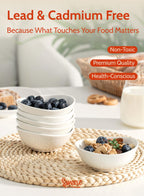 Sweese 4 oz Very Small White Porcelain Bowls - Set of 6 Dipping, Sauce, Salsa & Snack Bowls, Mini Ceramic Bowls for Condiments & Charcuterie