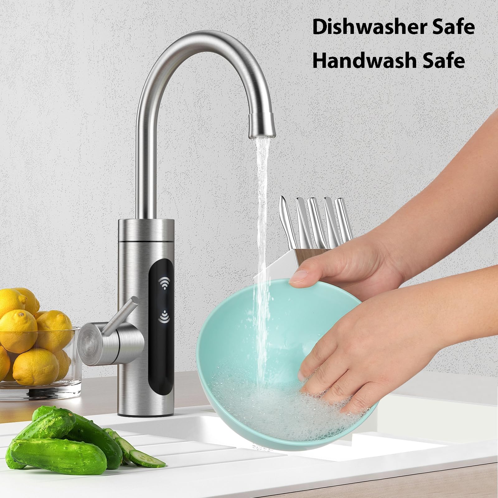 9.6'' Serving Bowls, 84oz Bamboo Fiber Salad Bowl Set of 4, Deep Serving Bowls Set, Large Oval Individual Bowls for Eating Salad/Pasta/Cereal/Pho, Ideal for Home & Restaurant (Matte White)