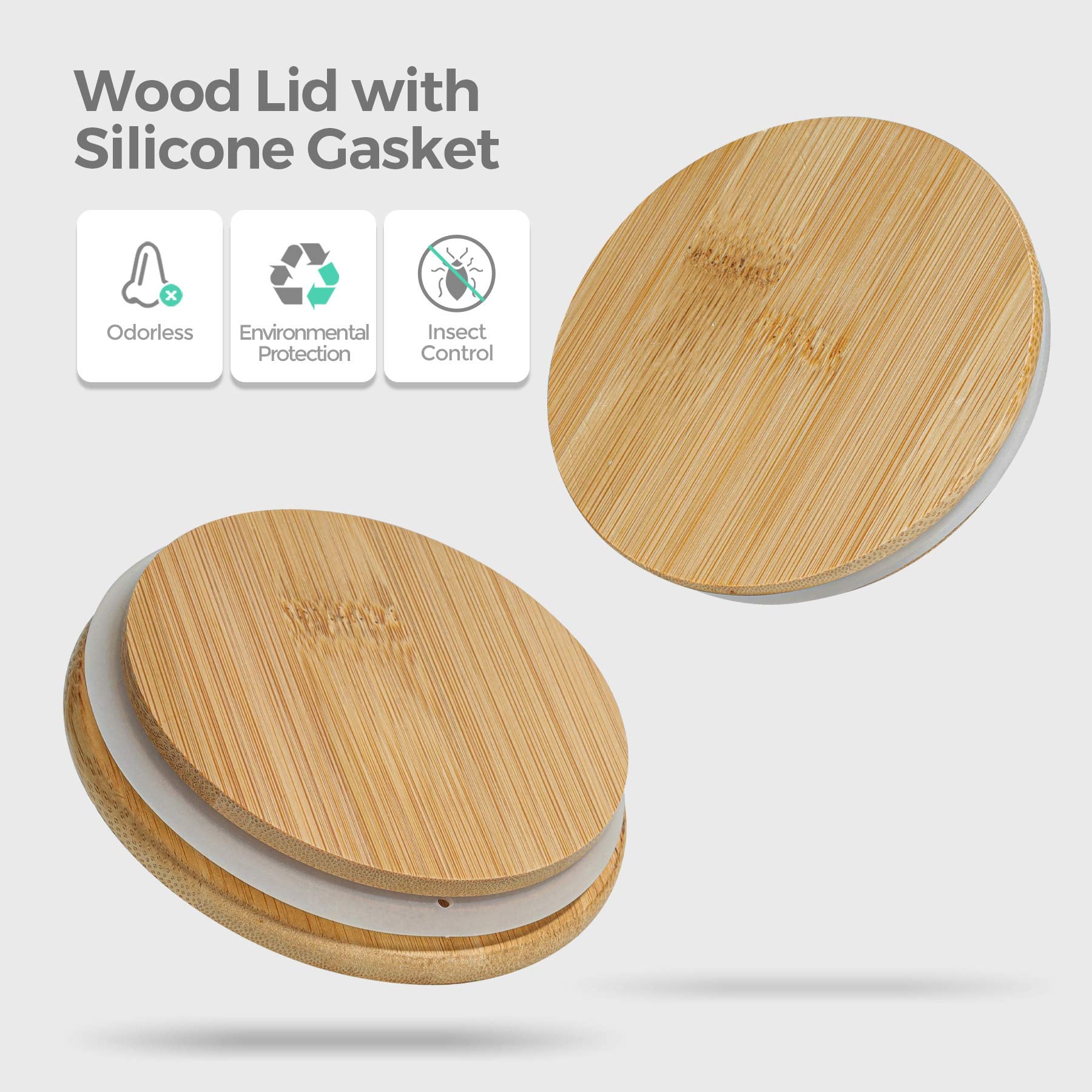 ComSaf 1 Qt Glass Storage Containers with Lids, Glass Jars with Lids, Clear Food Storage Jar, Round Canister Set of 6, Pantry Organizers for Cookie Pasta Flour Rice Tea Coffee Bean