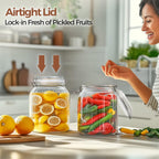 ComSaf Large Glass Jars with Lid 64 oz, Large Mason Jars Set of 3, Glass Canisters with Airtight Lids, Half Gallon Canning Jar with Seal Wire Clip Fastening for Kitchen, Pickle, Flour, Sugar, Cereal