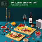 ROYAL CRAFT WOOD Wooden Cutting Boards for Kitchen Meal Prep & Serving - Bamboo Wood Serving Board Set - Charcuterie & Chopping Butcher Block for Meat