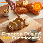 Riveira Premium Brown Bamboo Wooden Spoons for Cooking Set of 9 – Premium Brown Bamboo Wooden Cooking Utensils, Wooden Spatula, Wooden Spoon - Premium Quality Wooden Utensil Set for Non-Toxic Cooking