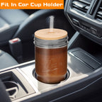 ANOTION Glass Cups with Lids and Straws - 40 Oz Tumbler with Handle and Straw Glass Water Bottles Drinking Glasses with Straws Iced Coffee Cups Travel Coffee Mug Smoothie Tumbler