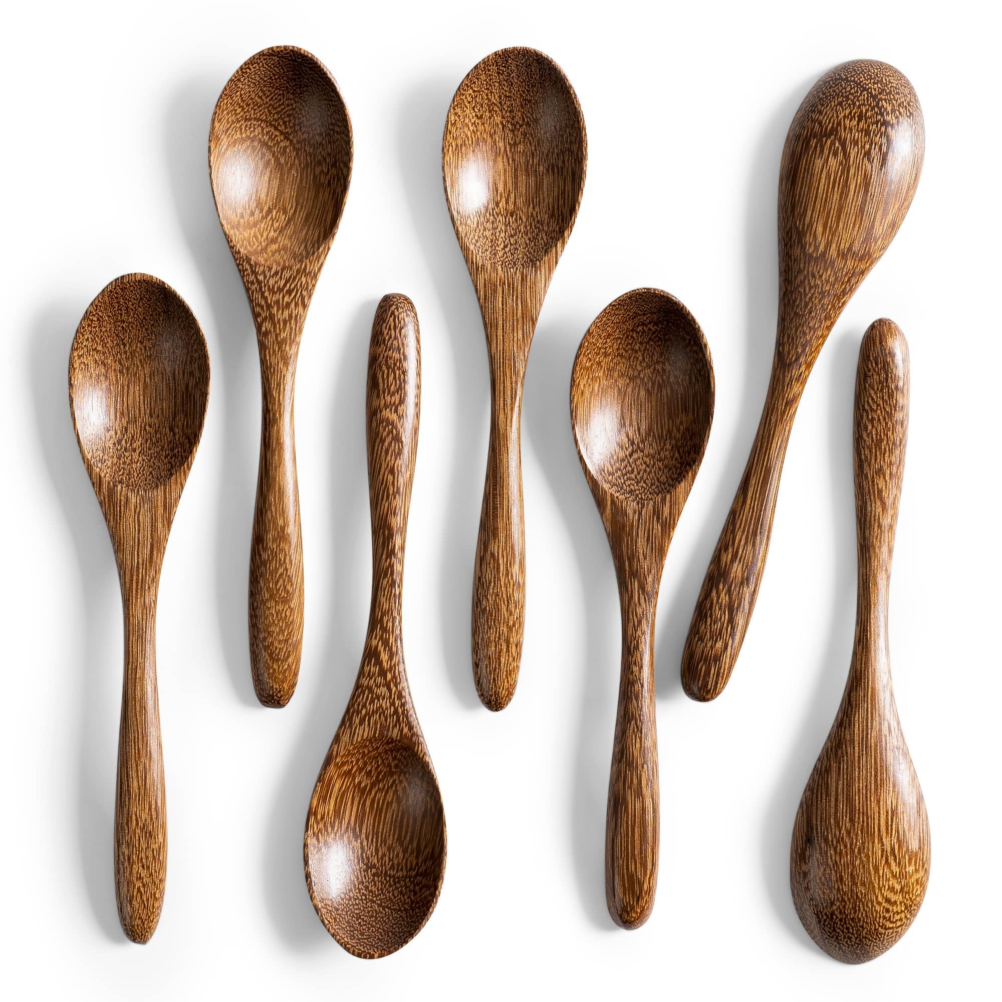 7 PCS Small Wooden Spoons, 5.8 Inch Honey Spoons for Tea, Hardwood Wooden Honey Teaspoon for Coffee, Little Tiny Wood Spoons, Bamboo Table Spoon for stirring, Wooden Spoons for Utensils Set