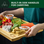 ROYAL CRAFT WOOD Wooden Cutting Boards for Kitchen Meal Prep & Serving - Bamboo Wood Serving Board Set - Charcuterie & Chopping Butcher Block for Meat