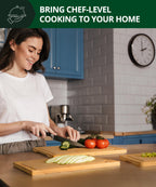 ROYAL CRAFT WOOD Wooden Cutting Boards for Kitchen Meal Prep & Serving - Bamboo Wood Serving Board Set - Charcuterie & Chopping Butcher Block for Meat