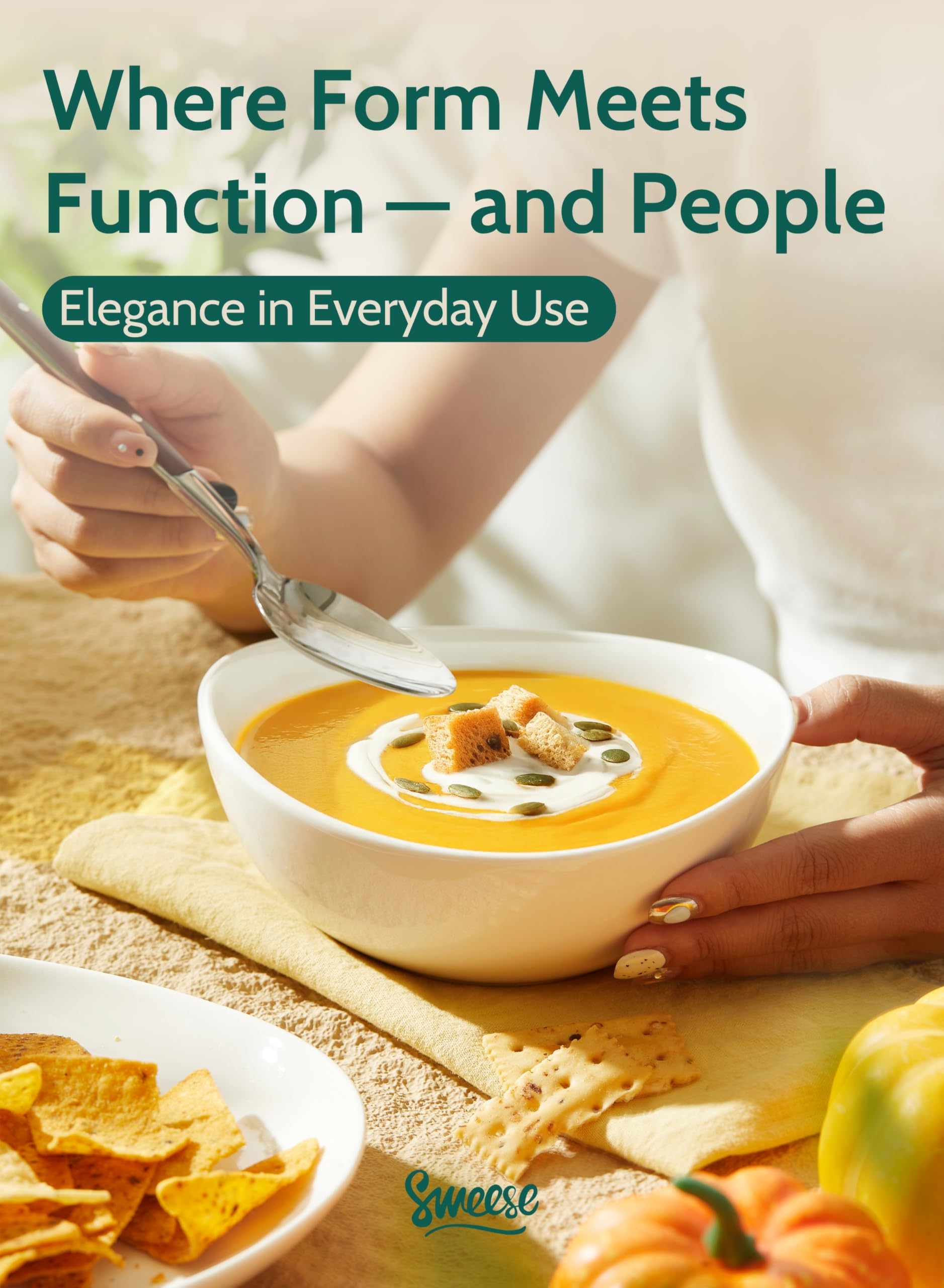 Sweese 4 oz Very Small White Porcelain Bowls - Set of 6 Dipping, Sauce, Salsa & Snack Bowls, Mini Ceramic Bowls for Condiments & Charcuterie