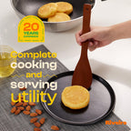 Riveira Premium Brown Bamboo Wooden Spoons for Cooking Set of 9 – Premium Brown Bamboo Wooden Cooking Utensils, Wooden Spatula, Wooden Spoon - Premium Quality Wooden Utensil Set for Non-Toxic Cooking