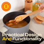 Riveira Premium Brown Bamboo Wooden Spoons for Cooking Set of 9 – Premium Brown Bamboo Wooden Cooking Utensils, Wooden Spatula, Wooden Spoon - Premium Quality Wooden Utensil Set for Non-Toxic Cooking