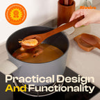 Riveira Premium Brown Bamboo Wooden Spoons for Cooking Set of 9 – Premium Brown Bamboo Wooden Cooking Utensils, Wooden Spatula, Wooden Spoon - Premium Quality Wooden Utensil Set for Non-Toxic Cooking