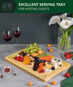 ROYAL CRAFT WOOD Wooden Cutting Boards for Kitchen Meal Prep & Serving - Bamboo Wood Serving Board Set - Charcuterie & Chopping Butcher Block for Meat