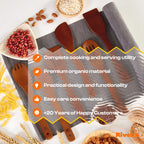 Riveira Premium Brown Bamboo Wooden Spoons for Cooking Set of 9 – Premium Brown Bamboo Wooden Cooking Utensils, Wooden Spatula, Wooden Spoon - Premium Quality Wooden Utensil Set for Non-Toxic Cooking