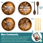 Jungle Culture 2 Polished Coconut Bowl and Wooden Spoons Set with Bamboo Straws • Natural Coconut Smoothie Bowls • Healthy Choice Coco Shell Acai & Buddha Bowls • Eco Friendly Vegan Gifts