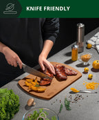 ROYAL CRAFT WOOD Wooden Cutting Boards for Kitchen Meal Prep & Serving - Bamboo Wood Serving Board Set - Charcuterie & Chopping Butcher Block for Meat