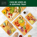 ROYAL CRAFT WOOD Wooden Cutting Boards for Kitchen Meal Prep & Serving - Bamboo Wood Serving Board Set - Charcuterie & Chopping Butcher Block for Meat